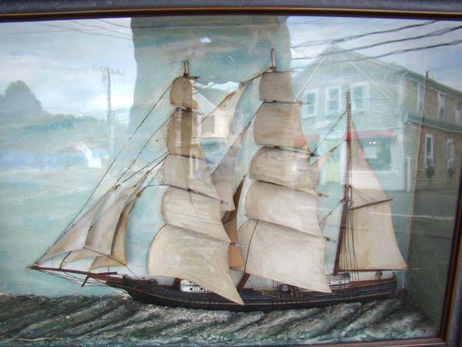 A 19th century Diorama of a three-masted ship circa 1860-1880 — image 2